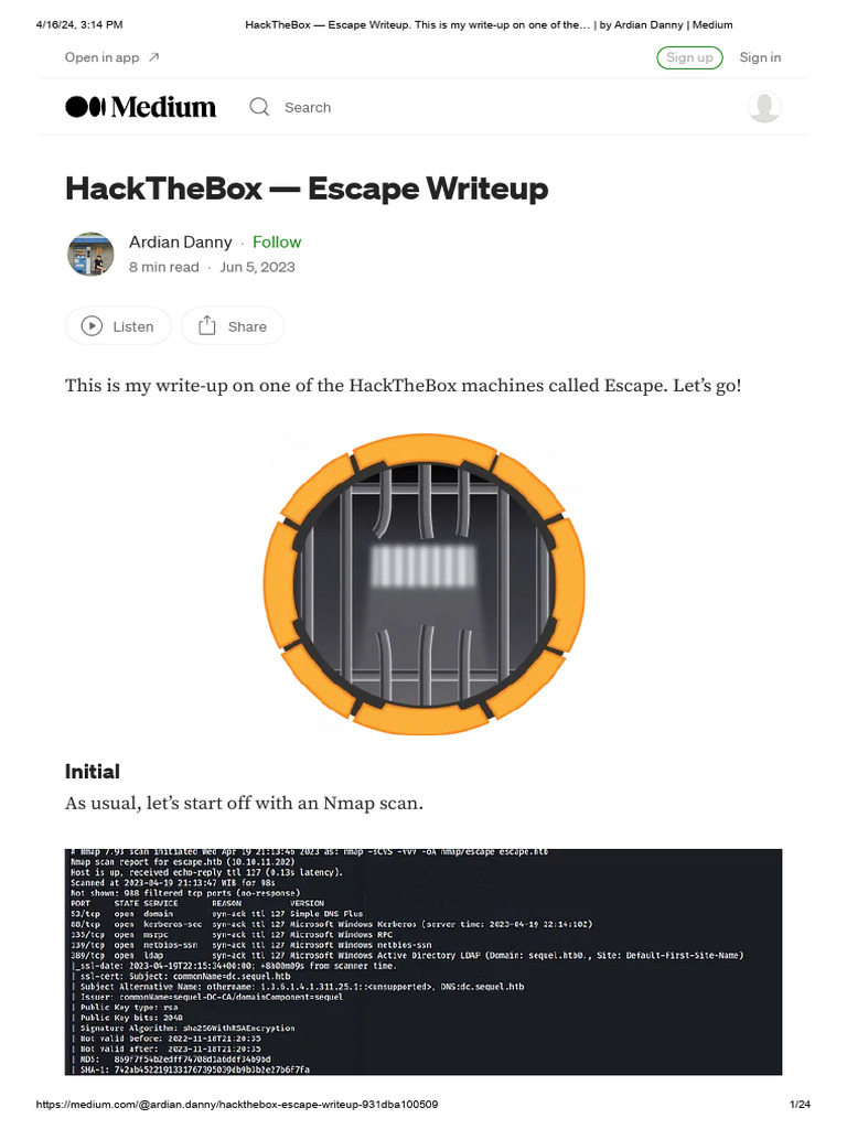 HackTheBox Escape Guide | PDF | Microsoft Sql Server | Public Key ...