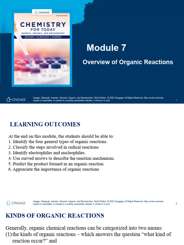 Overview of Organic Reaction Types | PDF | Chemical Reactions ...