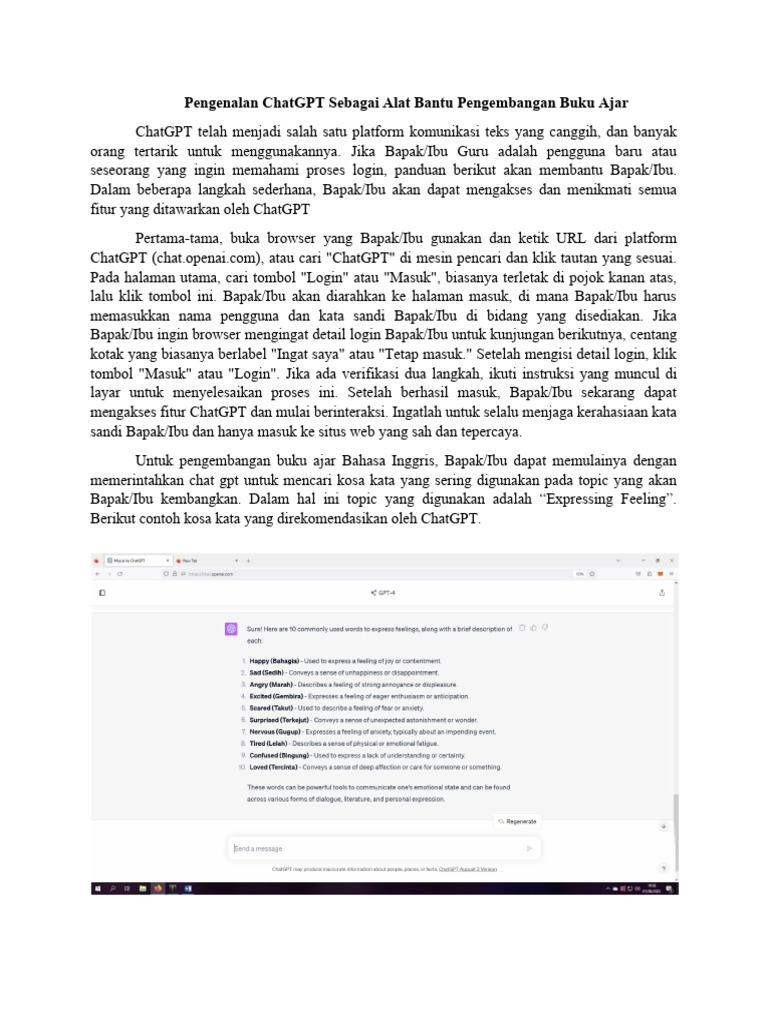 Pengenalan Chatgpt Sebagai Alat Bantu Pengembangan Buku Ajar Pdf