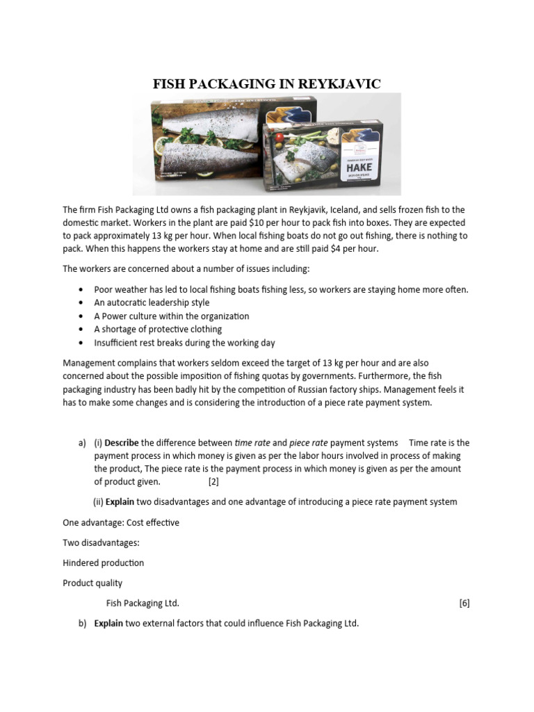 Fish Packaging Challenges in Reykjavik | PDF | Business | Science ...