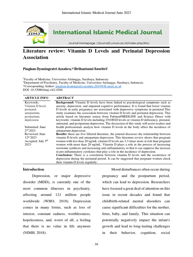 Vitamin+D+Levels+and+Perinatal+Depression+Association PDF Vitamin D