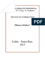 TRAYECTO FORMATIVO Platero Orfebre 2015