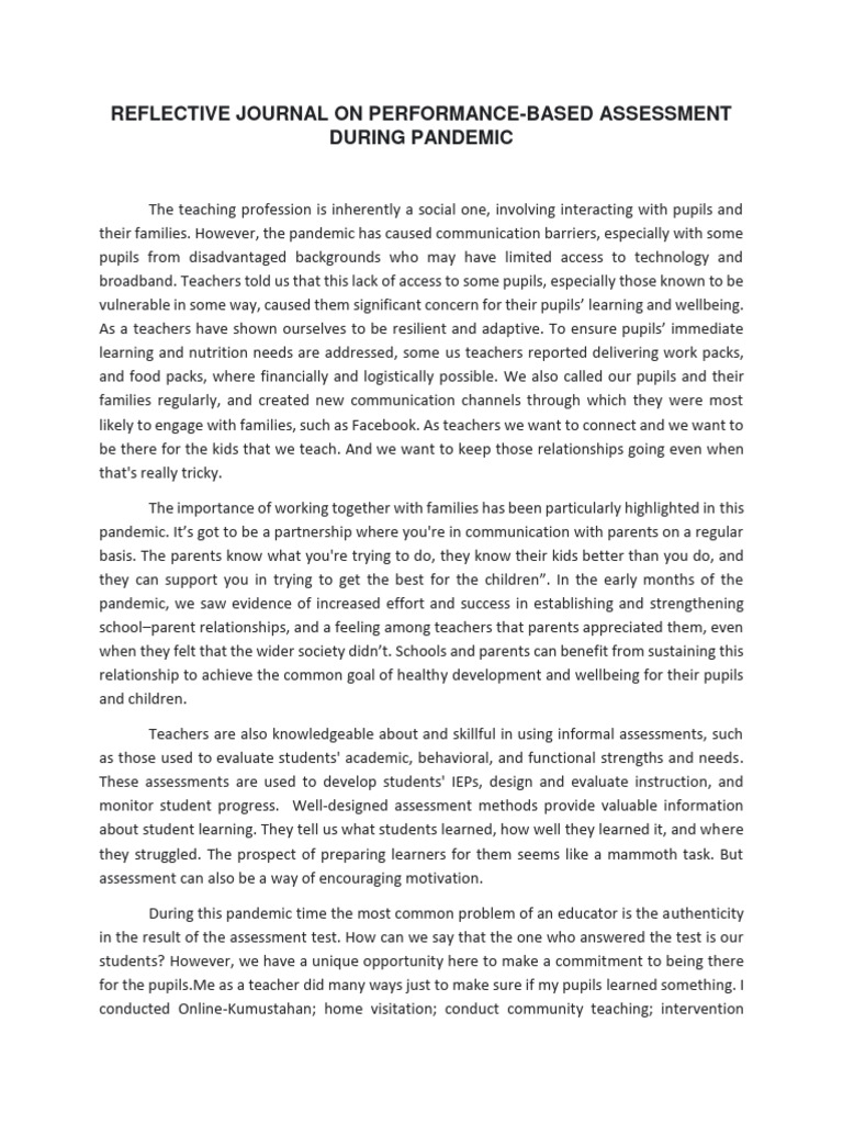 Performance-Based Assessment During COVID | PDF | Educational ...