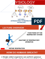 Lecture 1 - Introduction To Respiratory Physiology