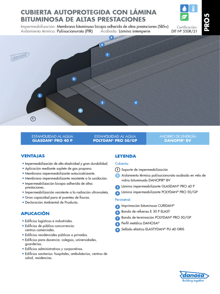 Danosa Ficha Sistema Pro5 | Descargar gratis PDF | Materiales de ...