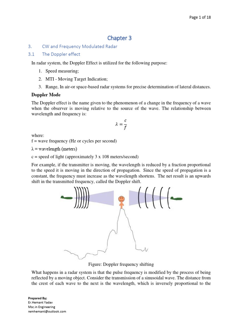 Understanding Doppler Effect in CW Radar | PDF | Radar | Doppler Effect