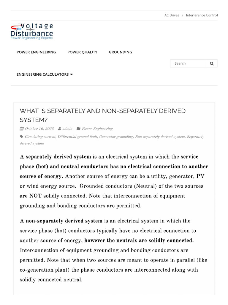 Separately Derived System | PDF