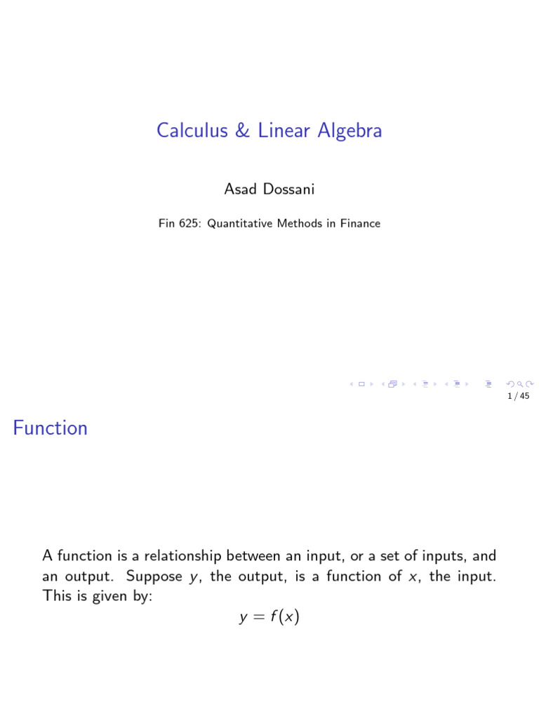 Calculus and Linear Algebra | PDF | Matrix (Mathematics) | Eigenvalues ...
