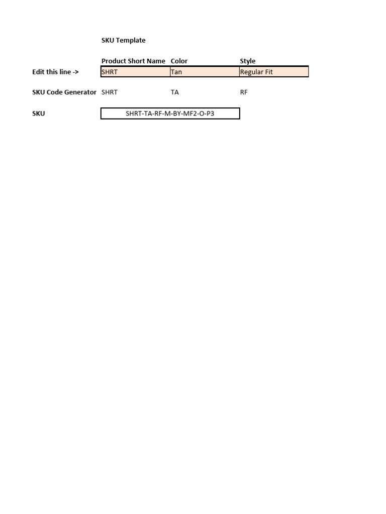SKU Template PDF