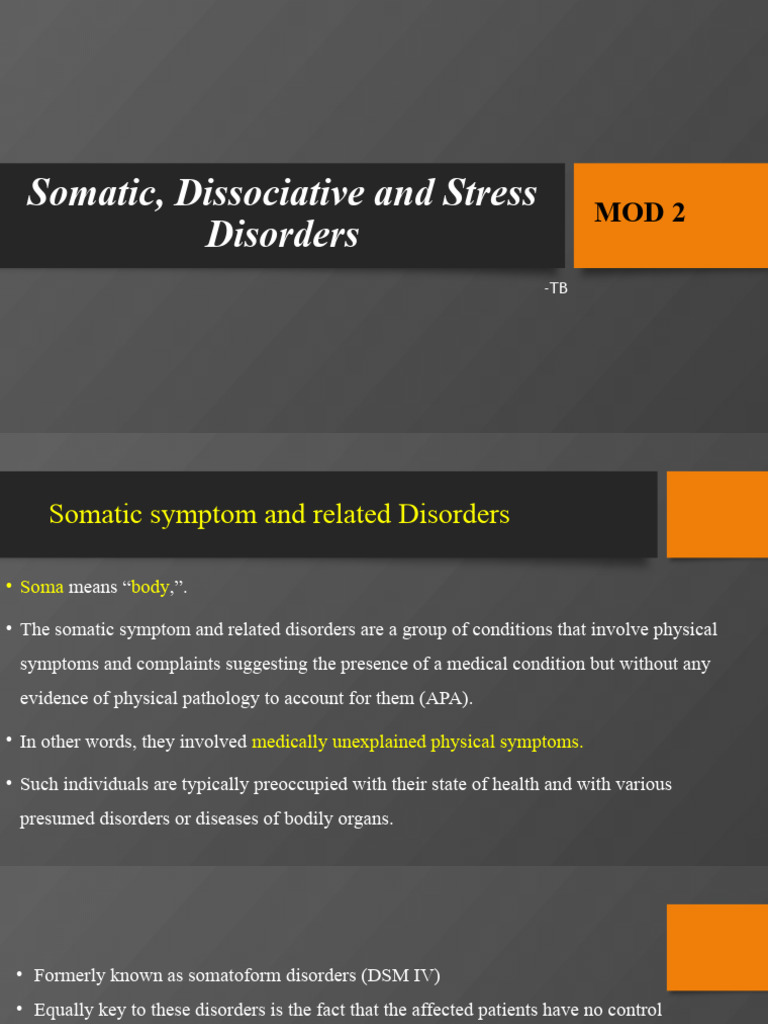 Somatic Symptom and Related Disorders | PDF | Stress (Biology) | Mental ...