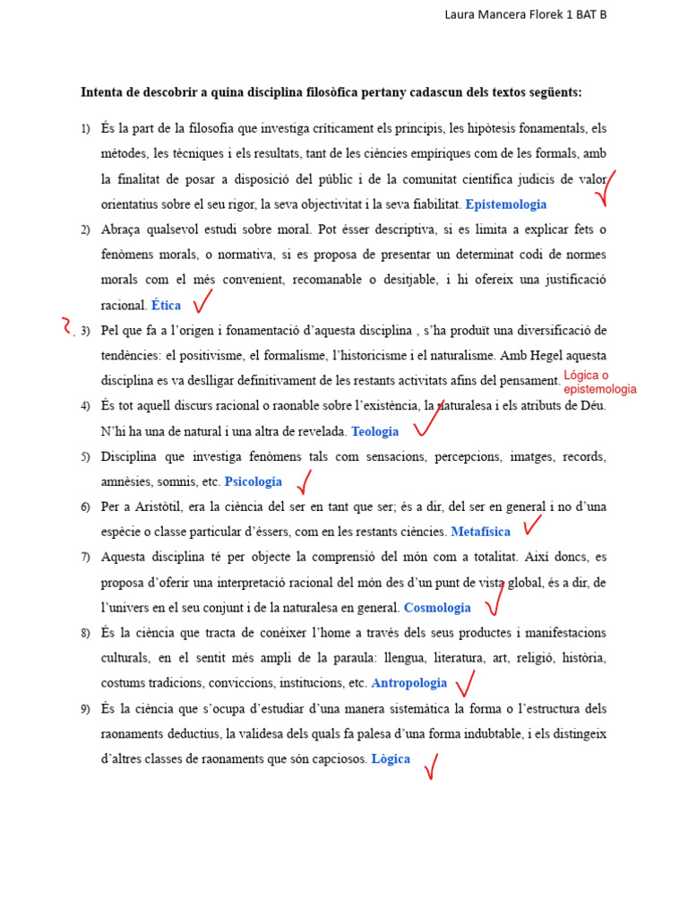 Branques De La Filosofia Exercici Pdf