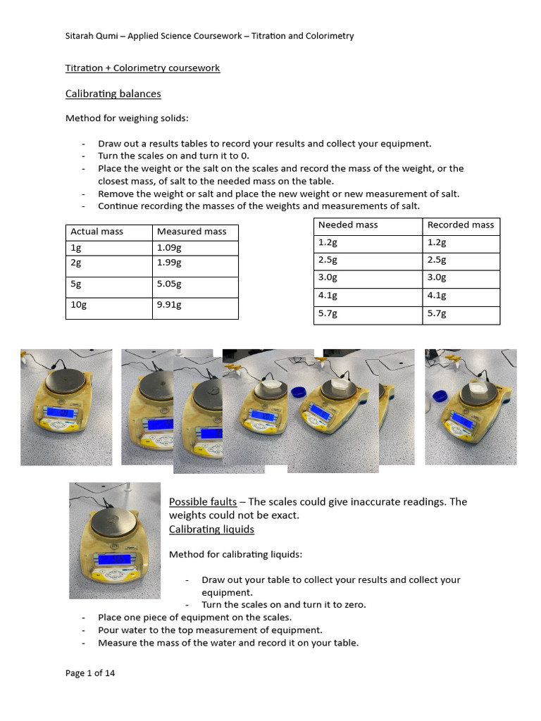 Titration and Colorimetry Coursework 2 PDF Sodium Hydroxide Titration