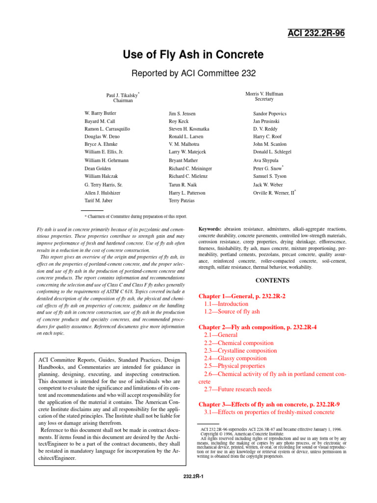 Use of Fly Ash in Concrete | PDF | Concrete | Cement