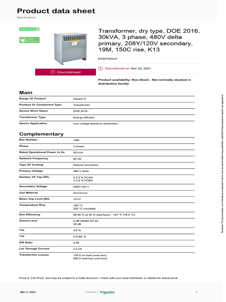 Schneider Electric - Low-Voltage-Distribution-Transformers-Three-Phase ...