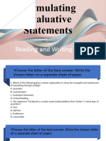 Formulating Evaluative Statement