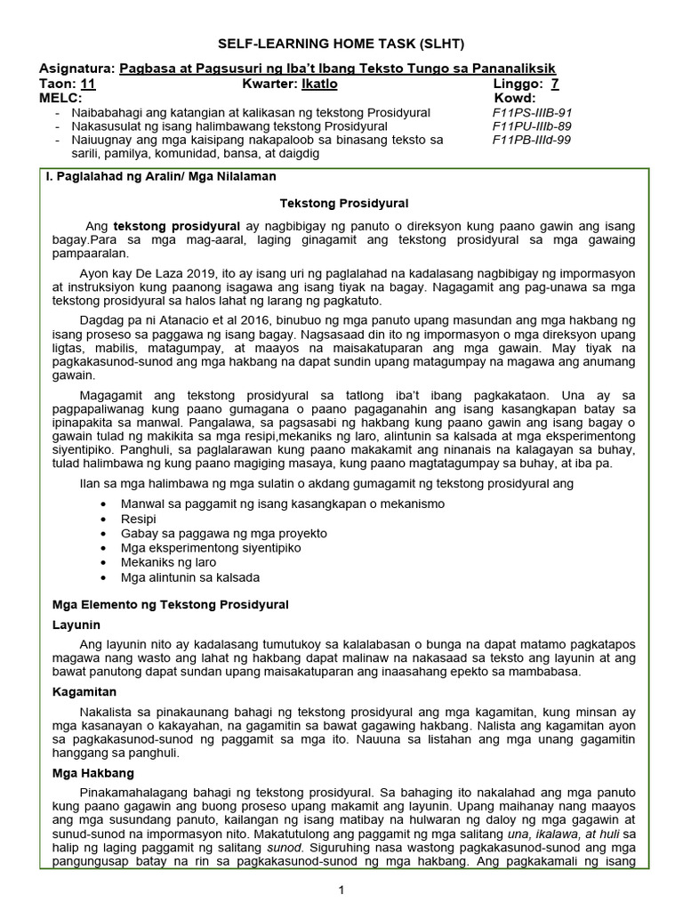SLHT 3rd QRTR 7th WEEK - Edited | PDF