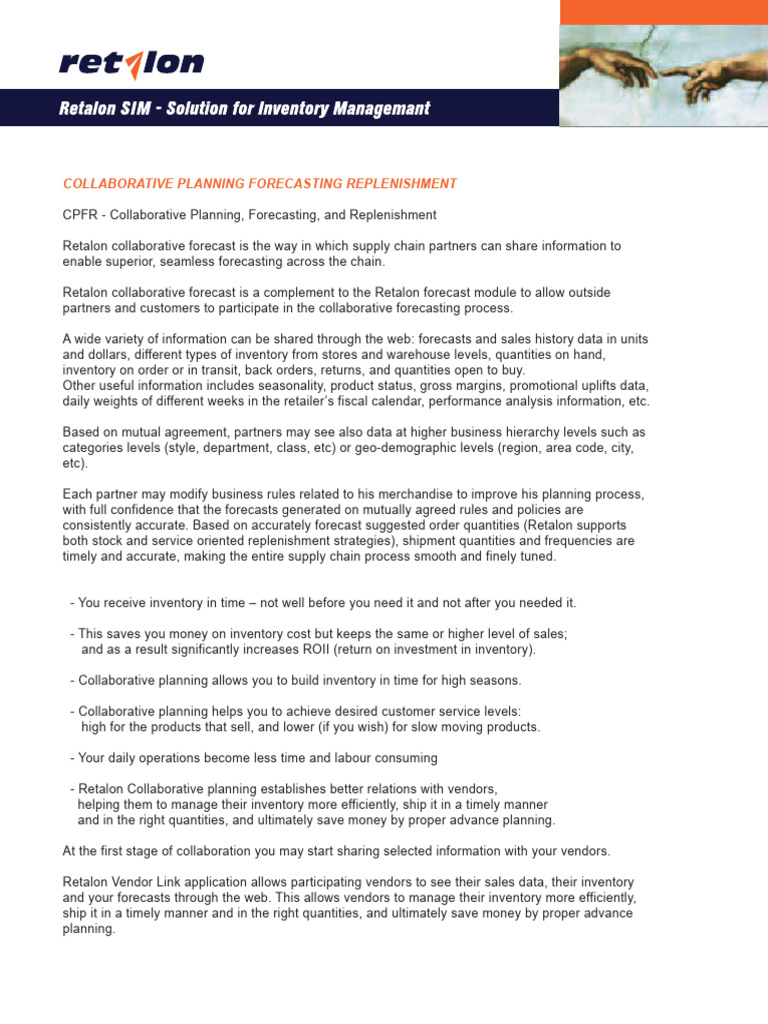 CPFR | PDF | Inventory | Forecasting