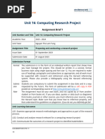 Assignment Brief 1 - Big Data