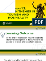 Lesson 1.2. Research Themes in Tourism and Hospitality Industry