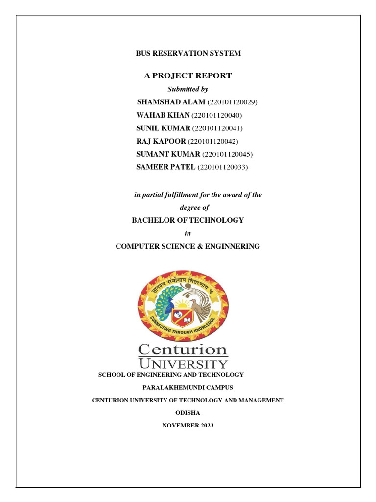Bus Reservation System Project Report | PDF | Databases | Internet Of ...