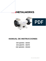 DC y Manual de Instrucciones Esmeril Metalworks 350175