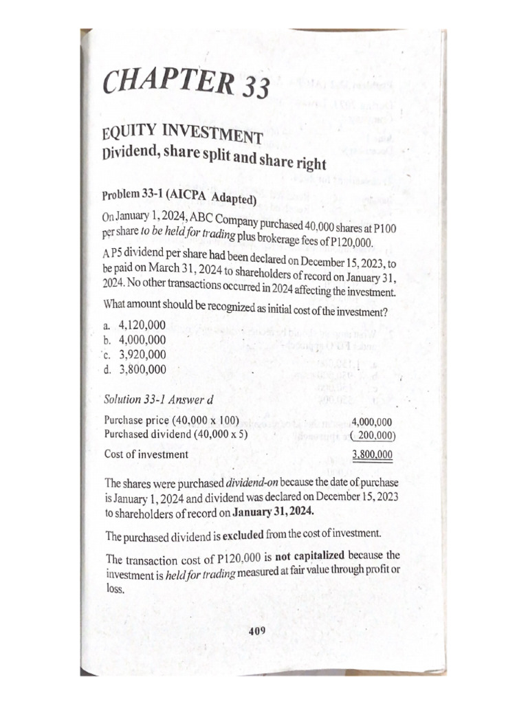 Chapter-33 Equity Investments | PDF
