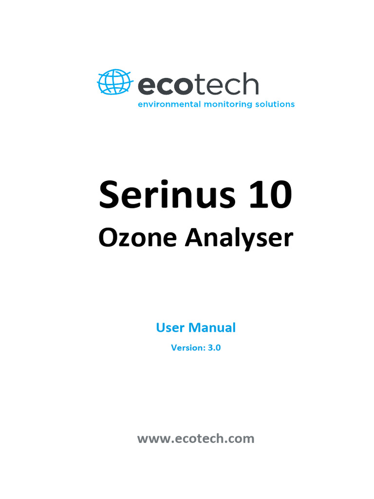 Serinus 10 Ozone Analyser Manual | PDF | Menu (Computing) | Computer ...