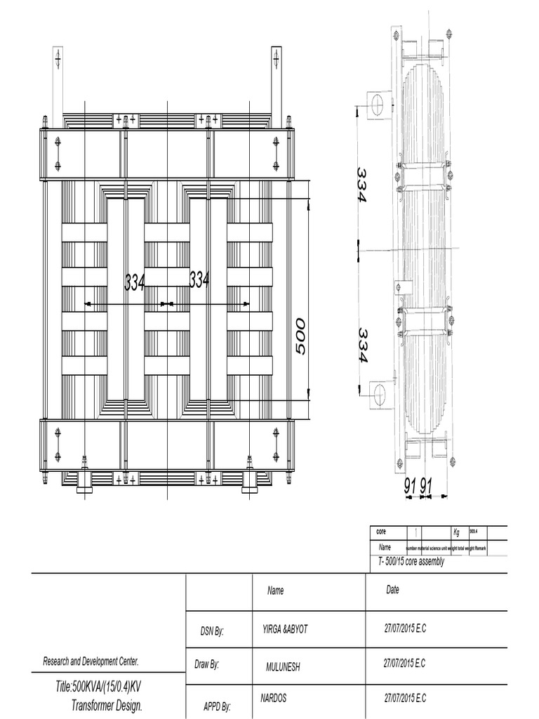 500KVA Transformer Design Specifications | PDF