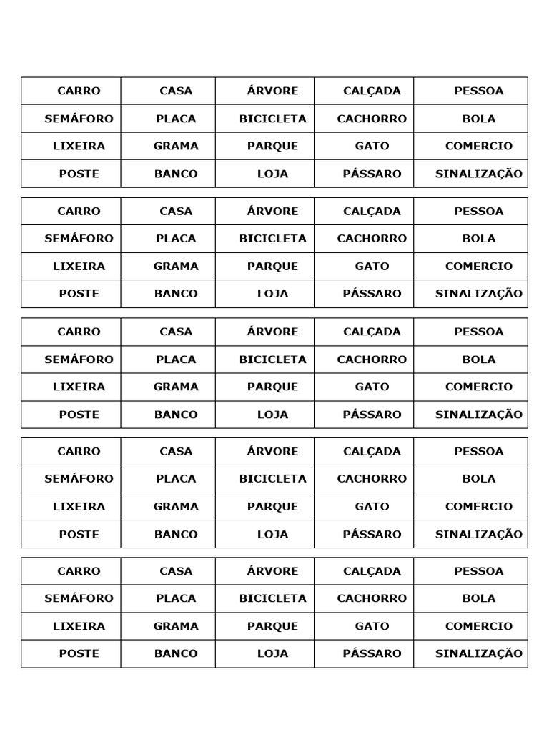 Lista de Palavras para Fluência Leitora 2º Ano | PDF | Gastronomia ...