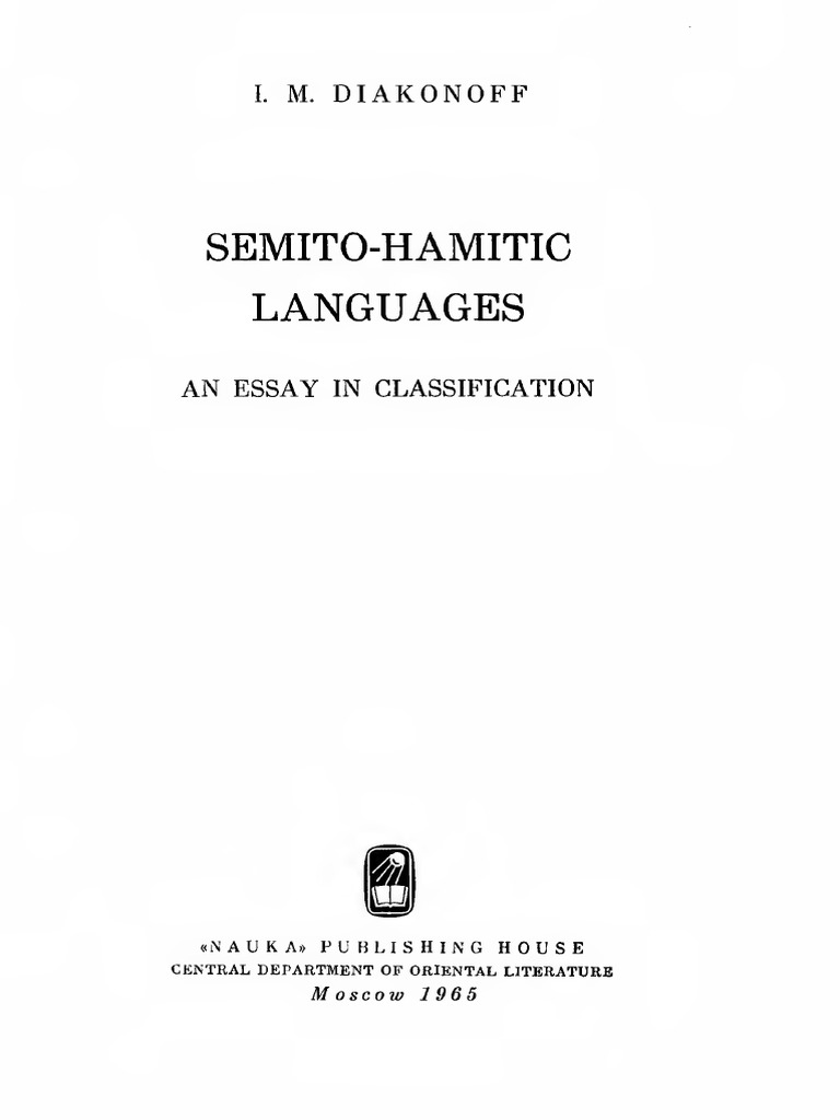 Semito-Hamitic Languages Classification | PDF | Verb | Subject (Grammar)
