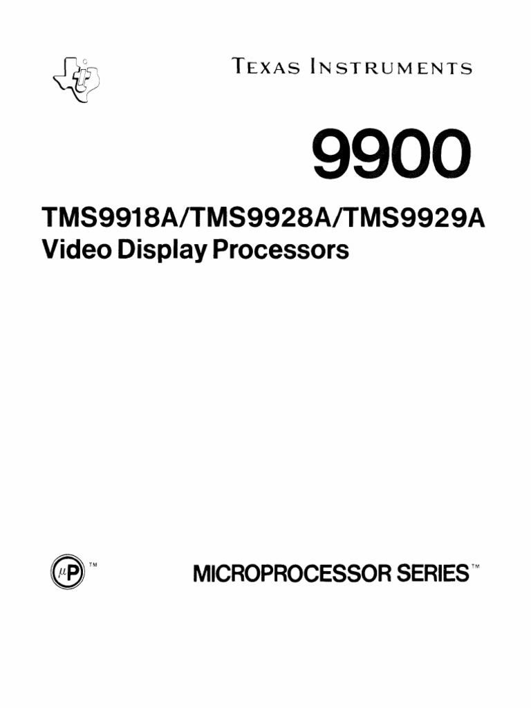 TI TMS9918 VDP Datasheet | PDF | Input/Output | Computer Engineering
