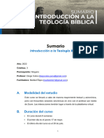 Sumario - Introducción a la Teología Bíblica