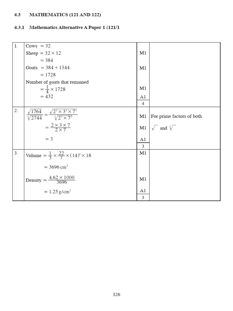 KCSE 2014 Mathematics Paper 2 Marking Scheme | PDF | Area | Geometry