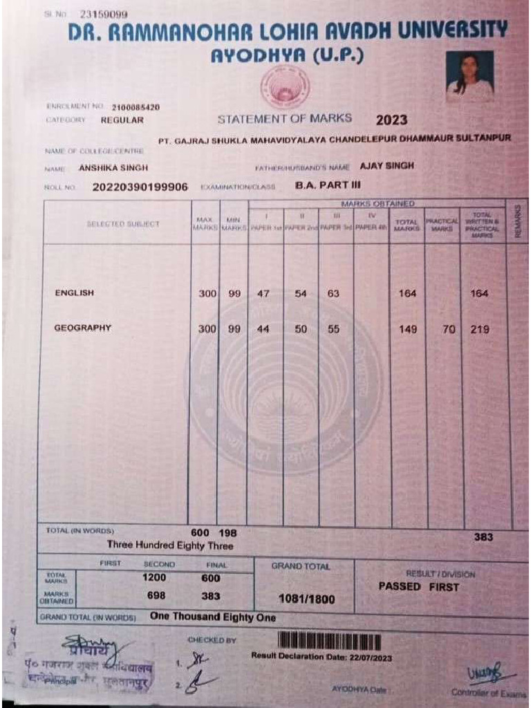 Ba Marksheet2 | PDF