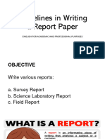Guidelines in Writing Report