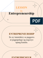 Lesson 1 in HELE - Entrepreneurship