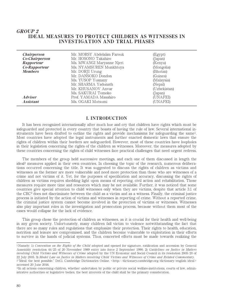 Protecting Child Witnesses in Trials | PDF | Witness | Child Abuse