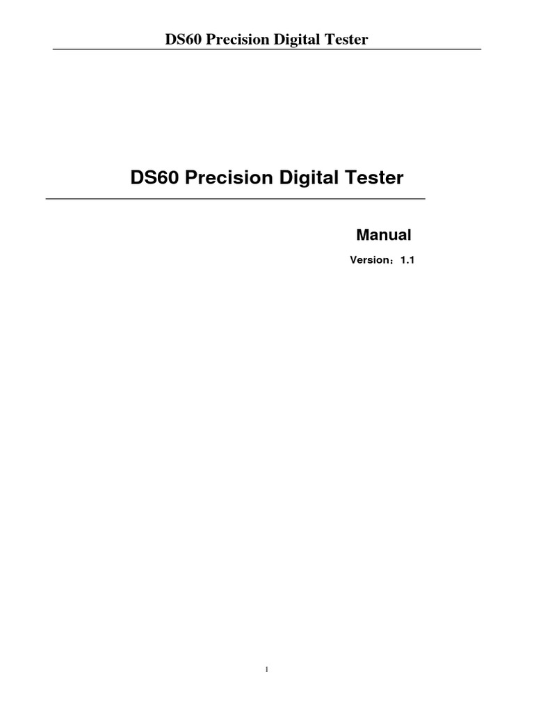 DS60 V1 English Manual For Client | PDF | Calibration | Instrumentation
