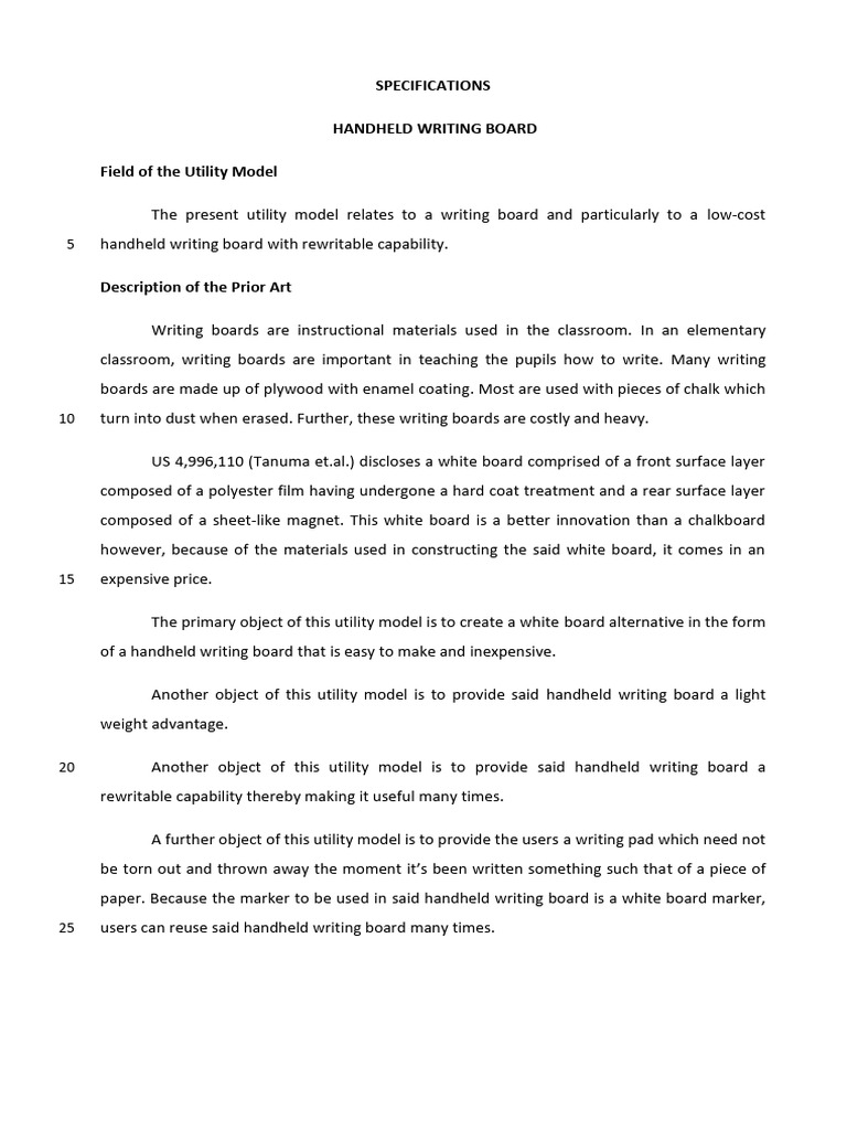 Specification PDF Paperboard Drawing
