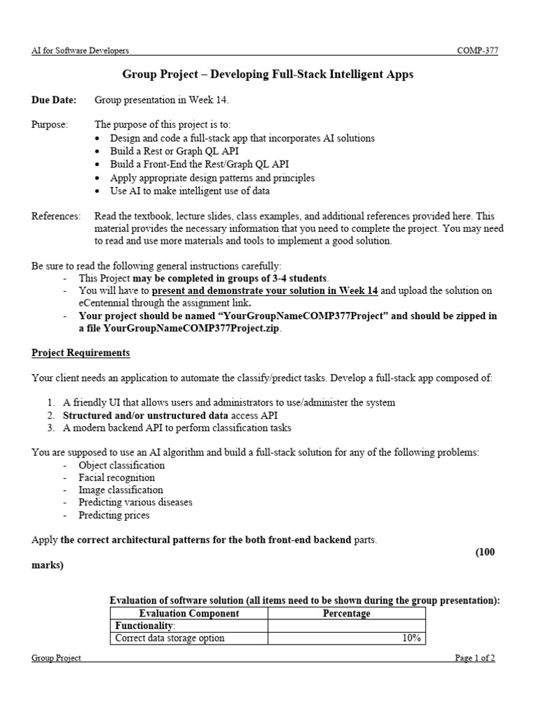 AI-Driven Full-Stack App Project | PDF | Artificial Intelligence ...