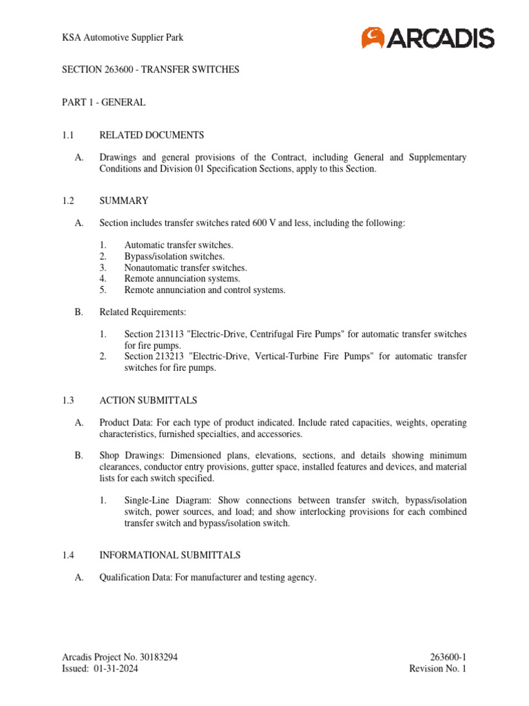 263600 Transfer Switches | PDF | Switch | Relay