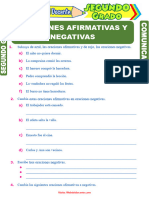 Oraciones Afirmativas y Negativas para Segundo Grado de Primaria