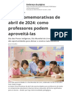 Datas Comemorativas de Abril de 2024 Como Professores Podem Aproveita Las