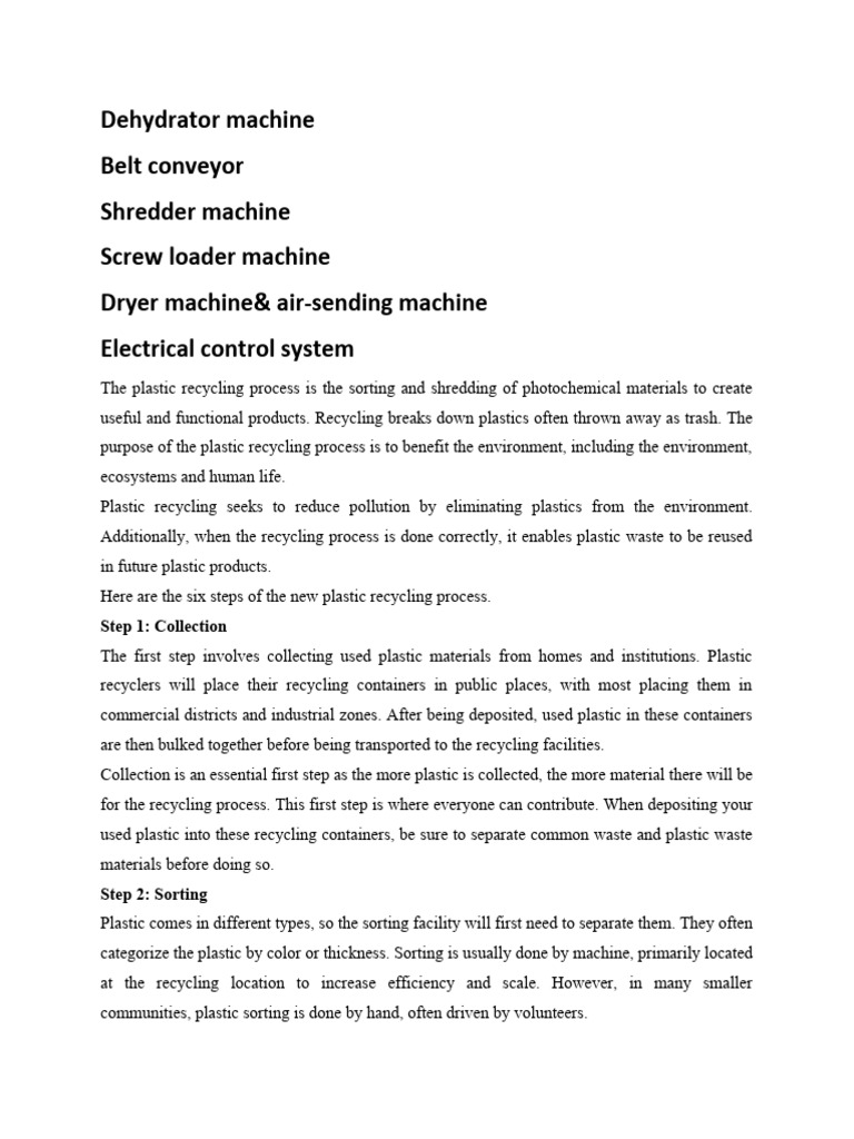 Plastic Recycling Process Guide | PDF | Recycling | Waste