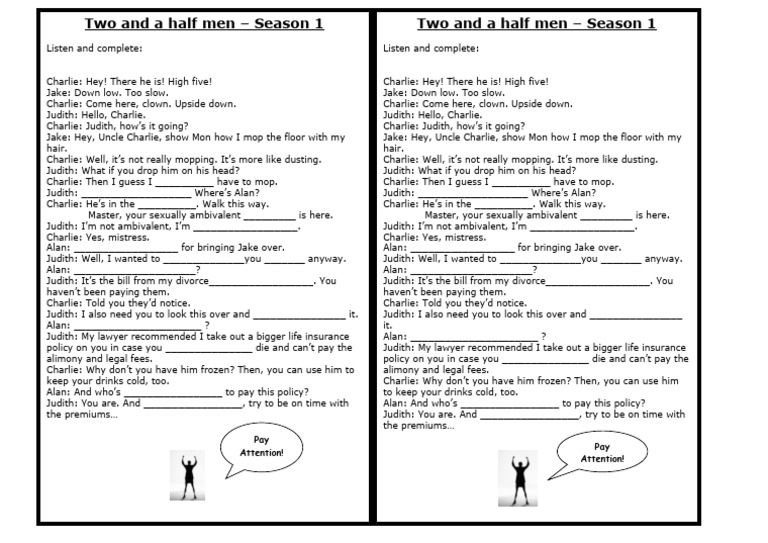 Two and a Half Men S1 Script Gaps | PDF | Insurance | Financial Risk