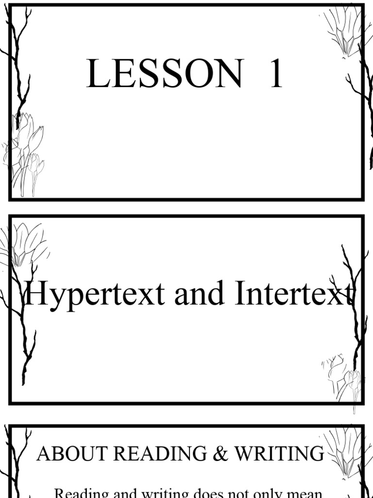 Understanding Hypertext And Intertext Pdf Philosophy