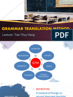 Grammar Translation Method: Lecturer: Tran Thuy Hang