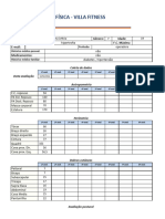 Avaliação Física - Villa Fitness: Nome: Gênero: Idade: F.C. Máxima