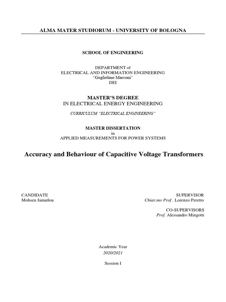 Capacitive Voltage Transformers Analysis | PDF | Capacitor | Transformer