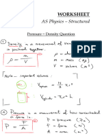 Pressure Density - WORKSHEET